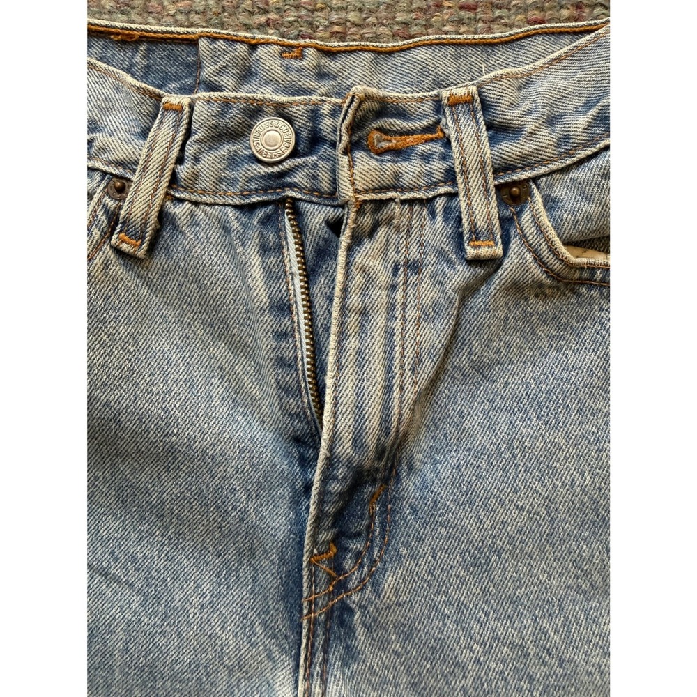 Levis 512 Vintage 90s USA High Waisted Cutoff Denim Shorts Light Wash 25" Faded - Picture 9 of 11